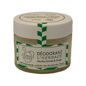 Déodorant crème l'Herbacé Menthe poivrée et sauge de Clémence et Vivien