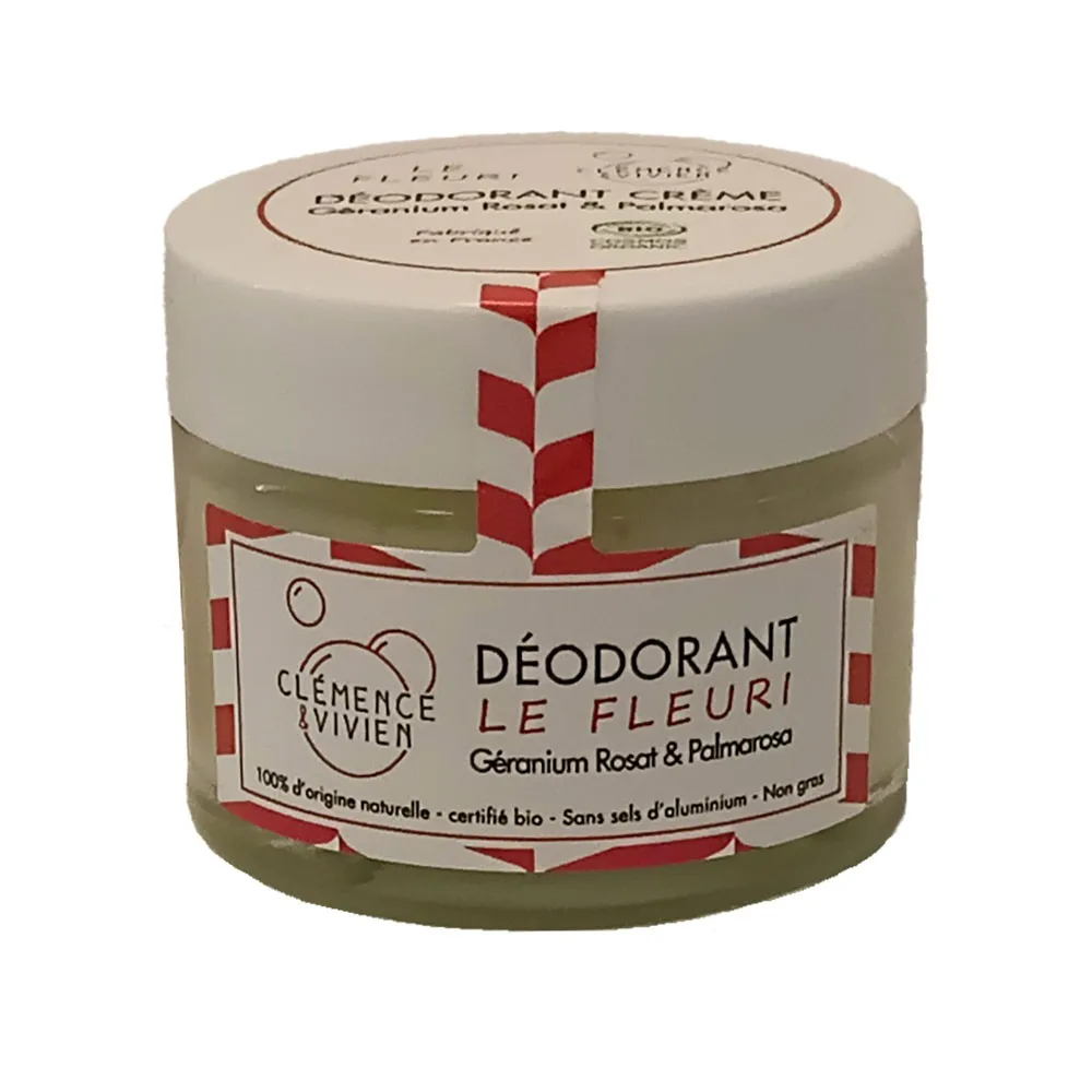 Déodorant crème le Fleuri Géranium rosat et Palmarosa de Clémence et Vivien