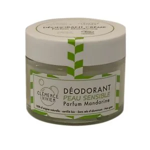 Déodorant crème peau sensible parfum mandarine de Clémence et Vivien