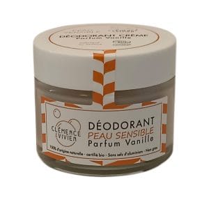 Déodorant crème peau sensible parfum vanille de Clémence et Vivien