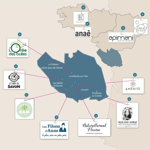 Carte situant les Filons de la boutique