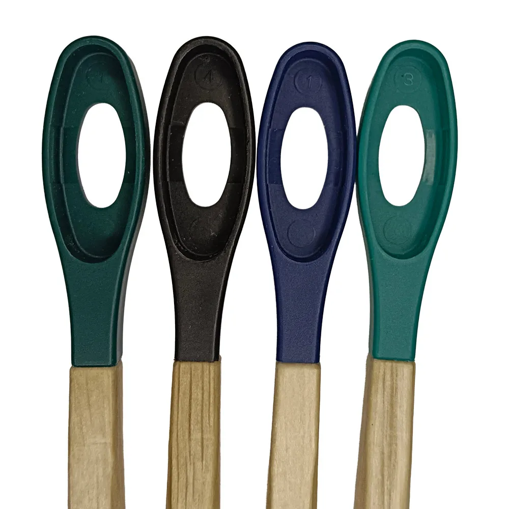 4 coloris de manche pour la brosse à dents La Maline de chez Apimani, noir, bleu, vert, turquoise