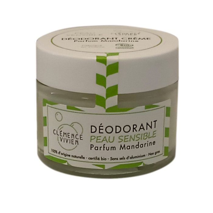 Déodorant crème peau sensible parfum mandarine de Clémence et Vivien