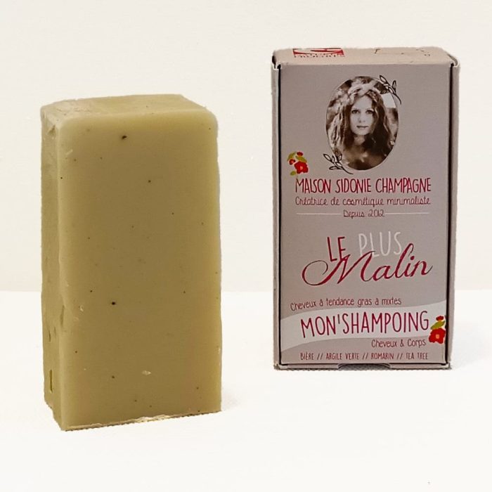 Shampoing bio le malin gris de la Maison Sidonie Champagne