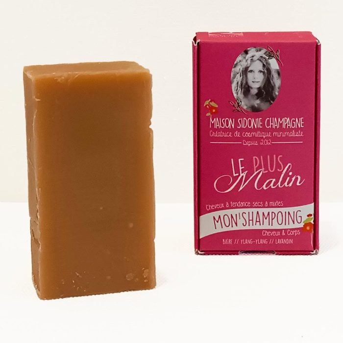 Shampoing bio le malin rose de la Maison Sidonie Champagne